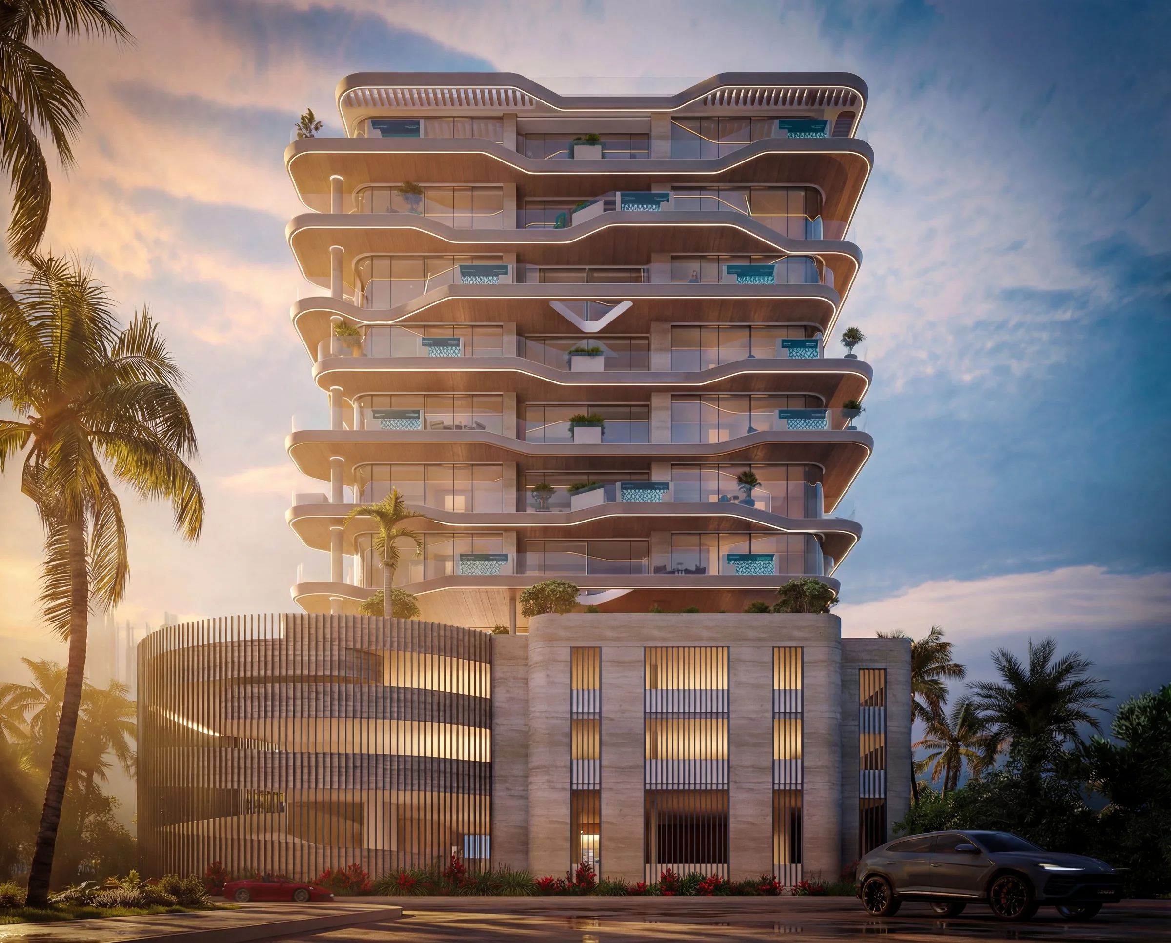 Calla Isle — exterior at sunset
